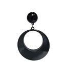 Plastic Flamenco Earring. Giant hoop. Black